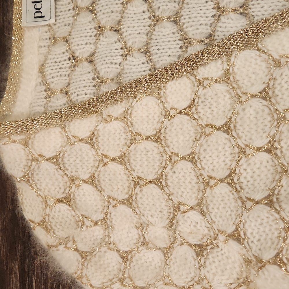 ❤️ 80s VINTAGE PETER LYNNE NEW YORK GOLD CREAM ANGORA SWEATER CARDIGAN, 10 - Picture 3 of 11